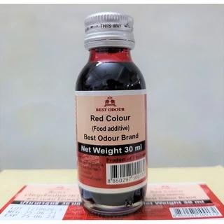 [Lọ 30ml – ĐỎ] MÀU THỰC PHẨM [Thailand] BEST ODOUR Red Colour Food Additive (halal)