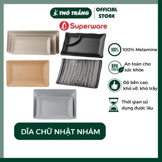 Dĩa chữ nhật nhựa nhám Nhà Hàng Hàn Quốc Srithai Superware đa dạng mẫu mã, màu sắc