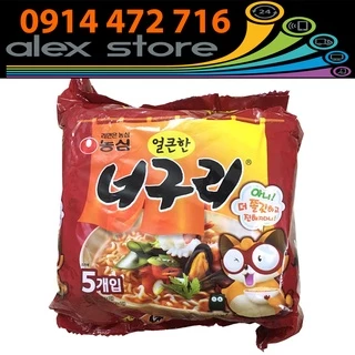 Lốc 5 Gói Mì Neoguri Cay Nóng Hàn Quốc Nongshim 120G X 5