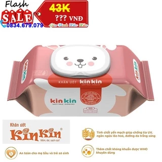 Khăn ướt Kin Kin 100 tờ Không mùi An toàn cho bé - Mẫu bao bì ngẫu nhiên