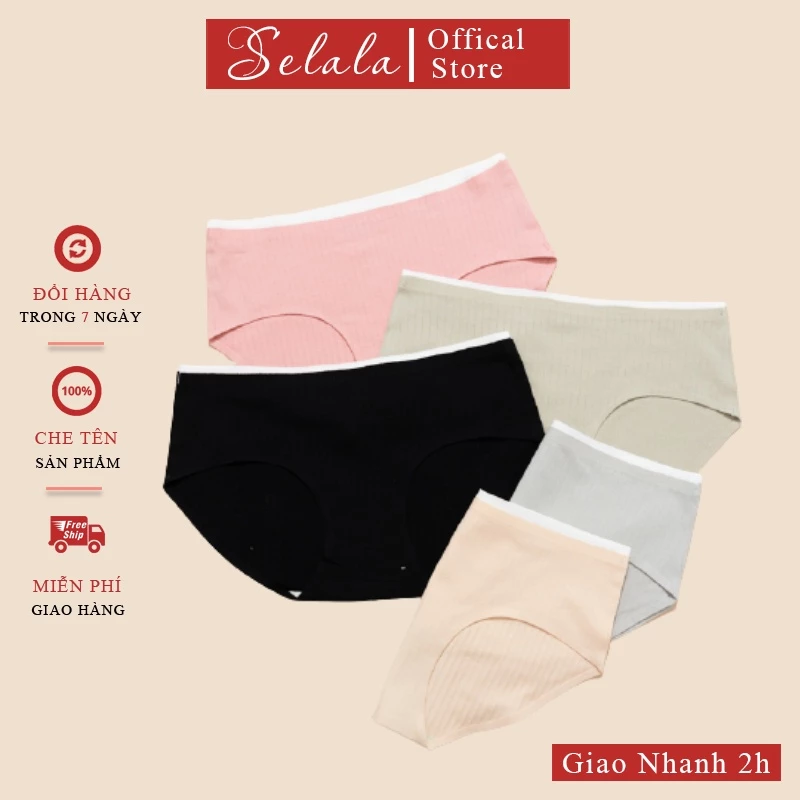 COMBO 5 Quần Lót Nữ Selala Cotton Mềm Mại Kháng Khuẩn QC09