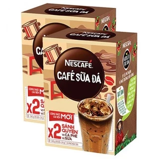 COMBO 2 HỘP CÀ PHÊ HÒA TAN NESCAFE SỮA ĐÁ - hộp ( 10 gói x 24gr)