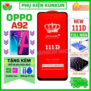 Kính cường lực Oppo A92 - Full màn hình 111D - Độ cứng 10H