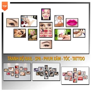 Bộ 11 Tranh Spa - Phun Xăm -nail -makeup-thẩm Mỹ- Tóc - Tatoo Miễn Phí In Ảnh, Tranh Dán Tường , Tranh Treo Tường