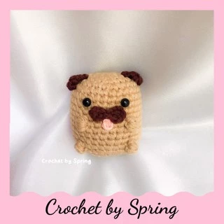 MÓC KHOÁ LEN CHÓ PUG CUTE l crochetbyspring