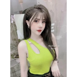 Áo kiểu sát nách khoét ngực ôm body, Áo thun khoét cổ dáng ngắn croptop PC990 - NhiNhi Shop