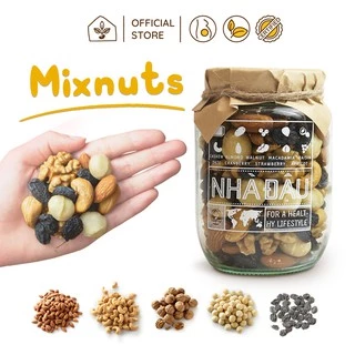 Hạt Dinh Dưỡng Mix 5 Loại Hạt (Óc Chó, Hạnh Nhân, Nho Đen, Macca, Hạt Điều) | Nhà Đậu