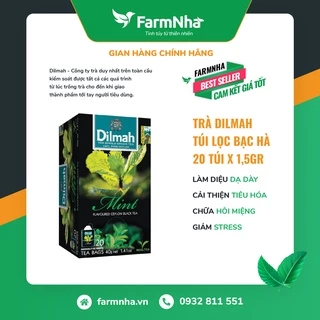 Trà Dilmah Mint (Trà Bạc Hà) túi lọc 30g 20 túi x 1.5g - Tinh hoa trà Sri Lanka