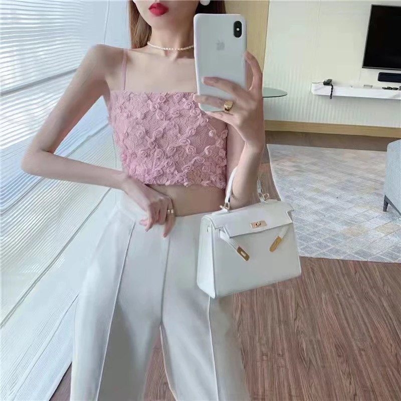 Áo Bra Nữ Ren Hoa Hồng Thêu Nổi 2 Dây Có Thun Bo Lưng Chun Giãn hot trend 586.