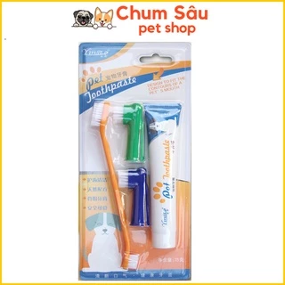 Bộ Đánh Răng Kem Đánh Răng Bàn Chải Đánh Răng Chó Mèo Pet Joothpaste