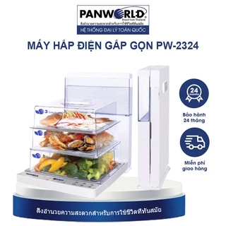 Máy Hấp Điện Gấp Gọn Panworld PW-2324 Điều Khiển Điện Tử Điều Khiển Điện Tử, Nồi Hấp Cách Thuỷ Nhiều Tầng Đa Năng Hấp Cá