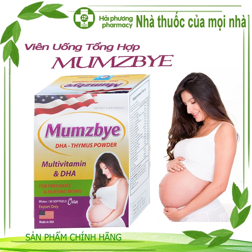 Viên uống bổ sung vitamin sắt khoáng chất cho bà bầu MUMZBYE Giúp em bé trong bụng mẹ phát triển tốt 30v - hinew