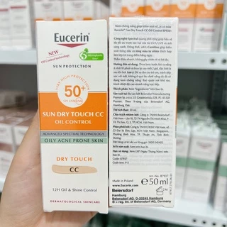 Eucerin Kem Chống Nắng Kiểm Soát Nhờn Sun Oil Control Dry Touch CC SPF50+ 50ml( (NEW)