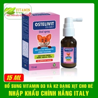 Vitamin D3 K2 MK7 dạng xịt cho bé OSTELIVIT D3+MK7 hỗ trợ tăng chiều cao, kích thích mọc răng | Nhập khẩu chính hãng Ý