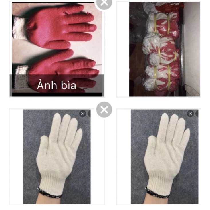 Găng tay. 1 đôi Găng tay lao động sơn đỏ, găng tay sợi dày xuất Hàn