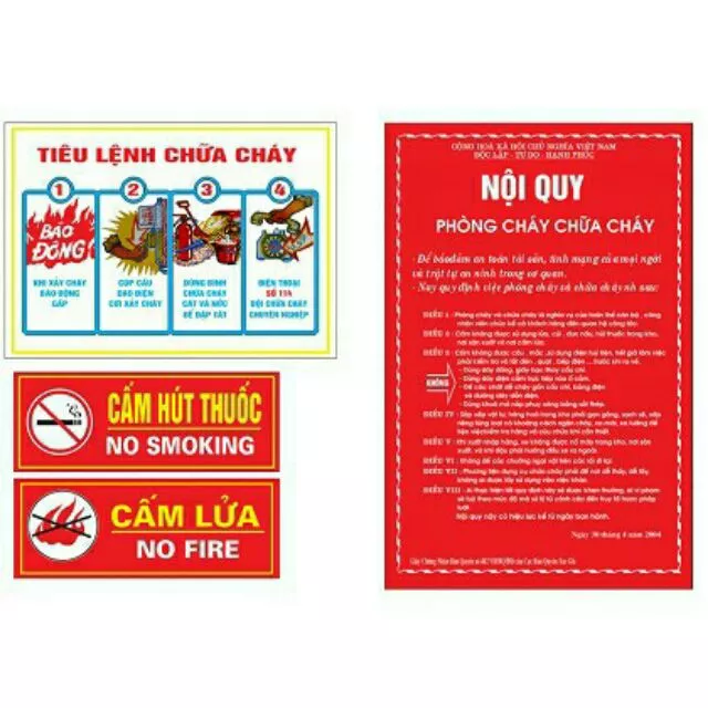 Bộ nội quy, tiêu lệnh pccc, cấm lửa, cấm thuốc