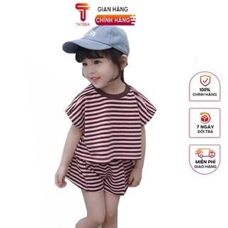 Đồ bộ cộc tay kẻ ngang cho bé mặc mùa hè dễ thương 10-25kg TANOSA