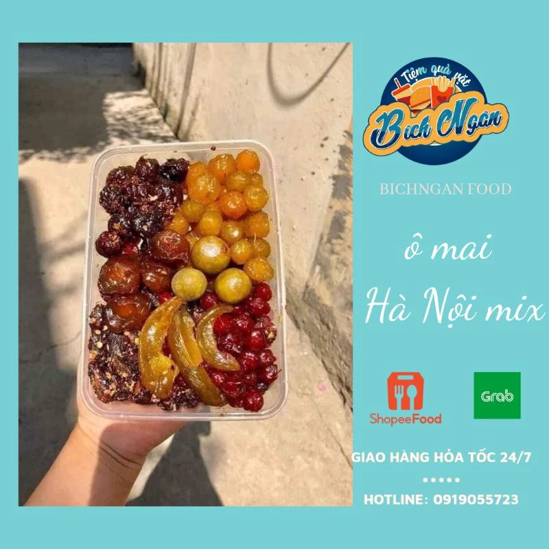 Hộp 500g Ômai Mix 8 Vị Ngon Hà Nội. | đồ ăn vặt Bích Ngân