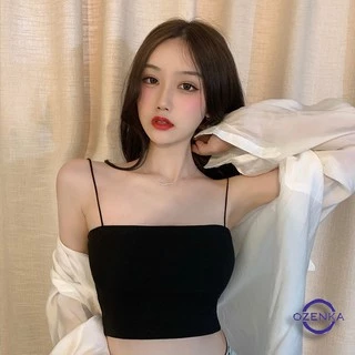 Áo 2 dây sợi bún thun gân đẹp 100% cotton đen trắng , áo croptop ôm mặc trong siêu mát XƯỞNG MAY TC2