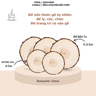 Đế nến thơm gỗ tự nhiên đế ly cốc chén Đồ trang trí có vân gỗ Phụ kiện nến Trang trí nhà cửa