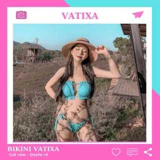 Đồ bơi bikini đi biển 2 mảnh viền bèo cúp ngang (NHIỀU MÀU) VATIXA BKN68