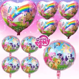 Bóng bay bằng chất liệu lá nhôm cỡ 18inch in hình ngựa pony dùng trang trí tiệc sinh nhật