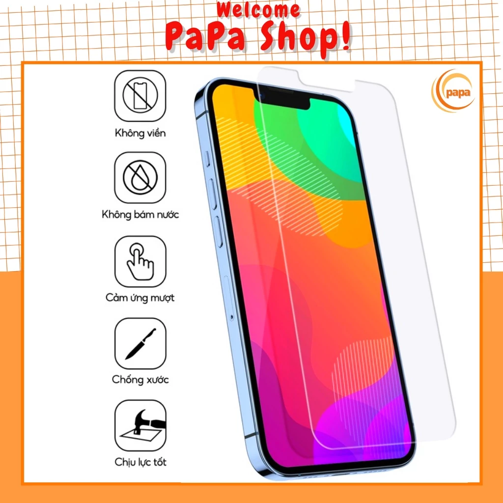 Kính cường lực trong suốt iphone Xs Max 11 Pro Max 12 Pro Max 13 Pro Max 14 7 8 Plus X Xr 6 6s Plus - Ko full màn hình