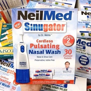 MÁY RỬA MŨI NEILMED SINUGATOR CORDLESS PULSATING NASAL WASH CHÍNH HÃNG - KÈM 30 GÓI MUỐI - 9765