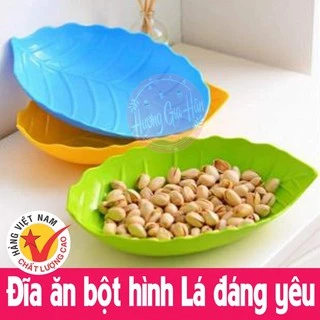 Đĩa ăn bột hình lá đáng yêu, kích thước 13cm x 18cm