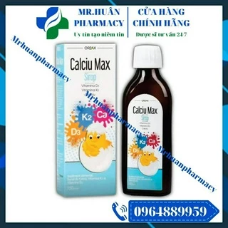 Canxi hữu cơ Calciu Max Syrup 150ml - Giúp tăng cường hấp thu Calci, giúp phát triển xương răng