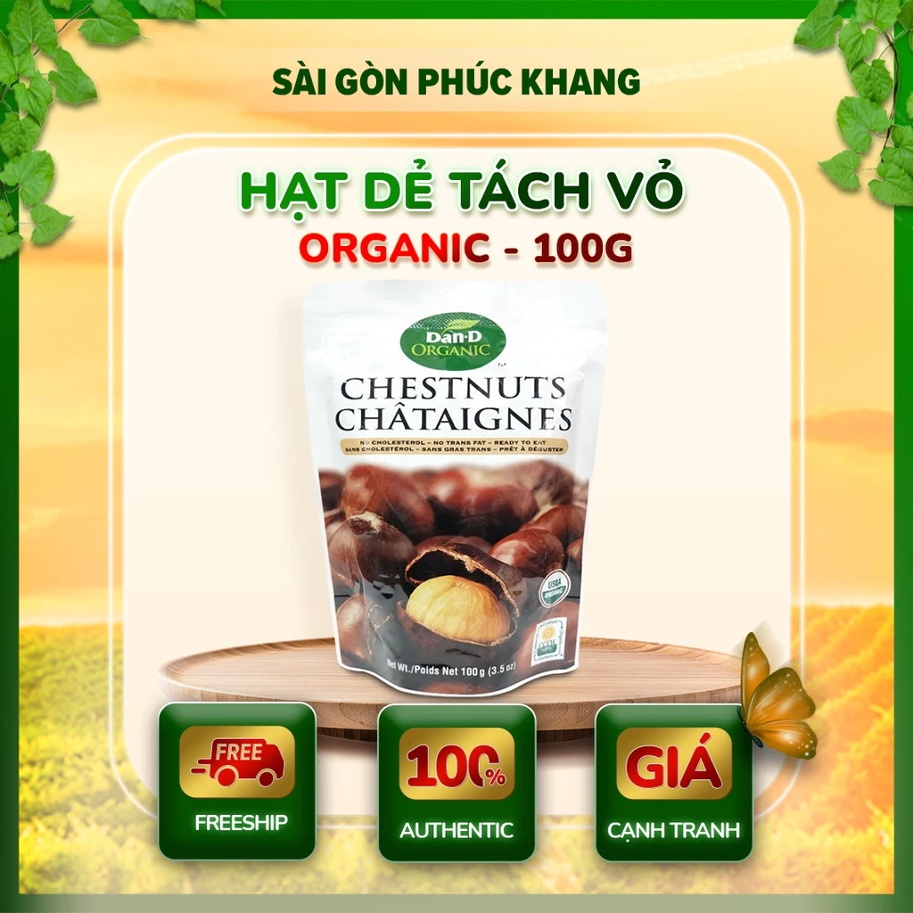 HẠT DẺ TÁCH VỎ ORGANIC 100GR DAN D PAK KHÔNG CHẤT BẢO QUẢN, NGUYÊN LIỆU HỮU CƠ 100%