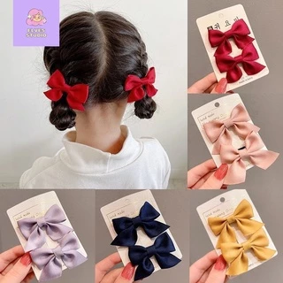 Set 2 Kẹp Tóc Hình Nơ Phong Cách Hàn Quốc Ngọt Ngào Cho Bé Gái