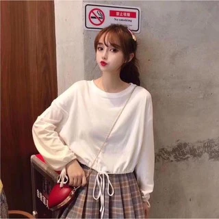 Áo Thun Tay Dài Form Croptop Phối Dây Rút Nơ Ở Tay Và Eo Cực Độc Đáo TTS0848