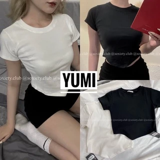 Áo Croptop Tay Ngắn Vạt Nhọn Siêu Hot Trendy Chất Borzip Dày Dặn