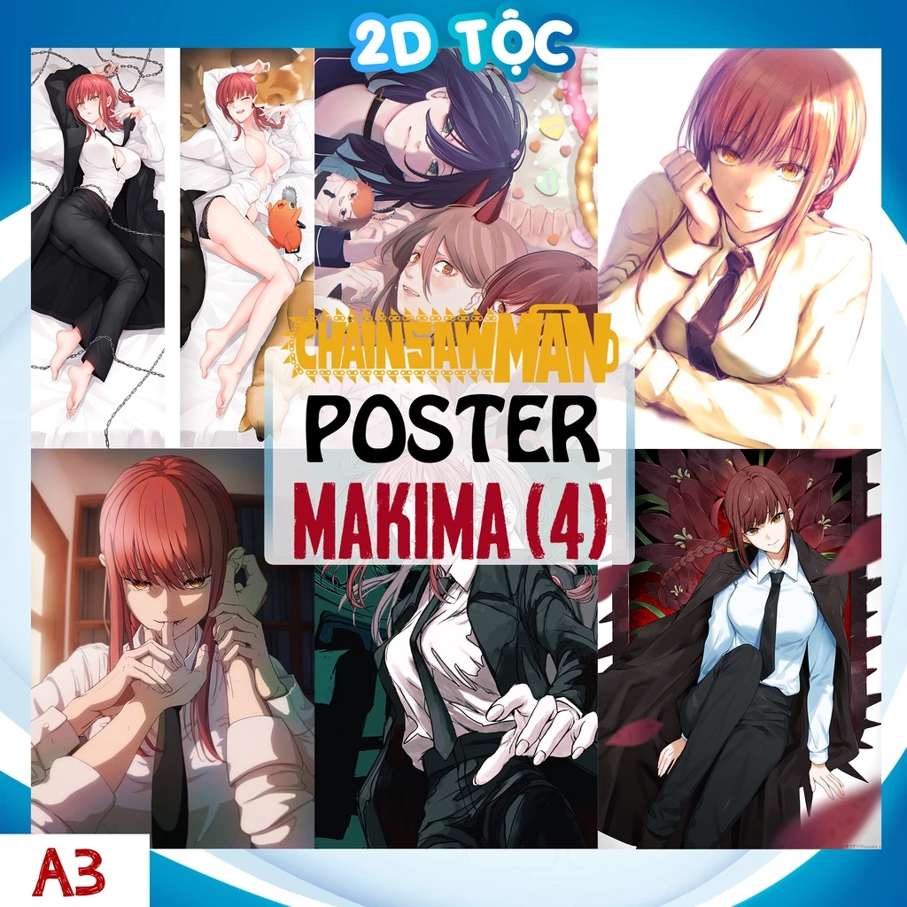 Tranh poster A3 dán tường Makima (4) Anime Manga Chainsaw Man - 2d tộc shop