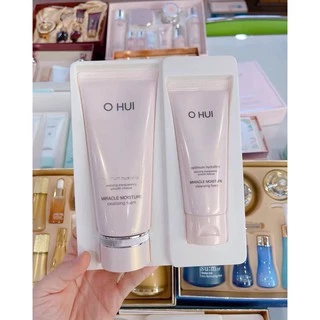 SET SỮA RỬA MẶT OHUI HỒNG MIRACLE MOISTURE CLEANSING FOAM 300ml