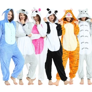 Bộ Đồ Ngủ Liền Thân Hóa Trang Nhân Vật Hoạt Hình Kigurumi / Kỳ Lân / Gấu Trúc Vải Flannel Mùa