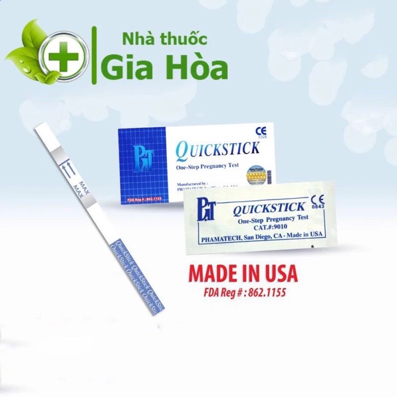 (CHÍNH HÃNG) Que thử thai Quickstick (Nhập khẩu Mỹ) - Dụng cụ test phát hiện thai sớm, chính xác