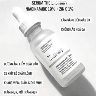 [Bill Hãng] Tinh Chất Niacinamide 10% + Zinc 1% ngừa mụn 30ml