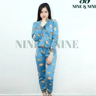 Bộ đồ ngủ 💛SALE💛 nỉ bông nhập khẩu cao cấp Pijama mặc nhà nữ thu đông họa tiết dễ thương cute bigsize dáng rộng >60kg