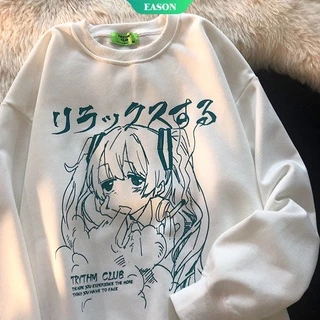 Áo Sweater Cổ Tròn Tay Dài Dáng Rộng In Hình Anime Nhật Bản Thời Trang Mùa Thu 2022 Cho Nam Và Nữ