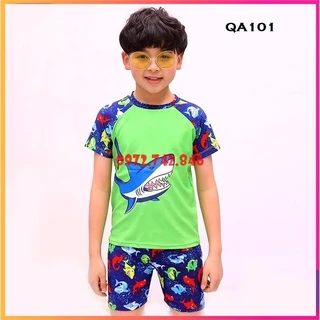 [Tặng mũ bơi] Bộ đồ bơi bé trai - Cá mập Babyshark, vải spandex cao cấp, chống UV400