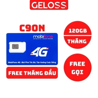 Sim 4G Mobifone C90N tặng 4GB/Ngày (120GB/Tháng) miễn phí 1000 phút nội mạng và 50 phút ngoại mạng - GELOSS