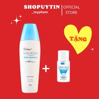 Kem chống nắng dưỡng da ngừa mụn Sunplay Skin Aqua Acne Clear Milk SPF50+, PA++++ [Mới 2021]