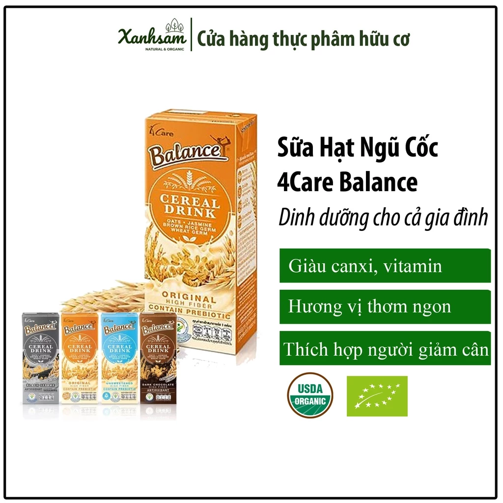 Sữa Hạt Ngũ Cốc 4Care Balance 180ml - XanhSam Organic