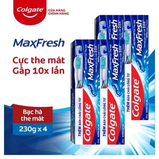 [Combo 4 Hộp] Kem đánh răng Colgate Maxfresh Hộp 225g_ Tặng bàn chải