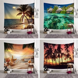 💖 RẺ NHẤT SHOPEE💖 Tranh vải treo tường BÃI BIỂN CÂY DỪA khổ 1m3x1m5 decor phòng siêu đẹp