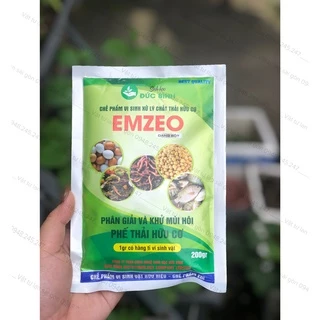 CHẾ PHẨM VI SINH EMZEO - PHÂN GIẢI, KHỬ MÙI HÔI PHẾ THẢI HỮU CƠ - GÓI 200GR