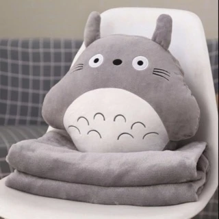 Bộ chăn gối văn phòng đa năng hình thú tròn totoro