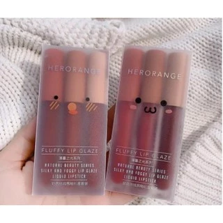 Set 3 Cây Son Kem Lì Herorange Fluffy Lip Glaze